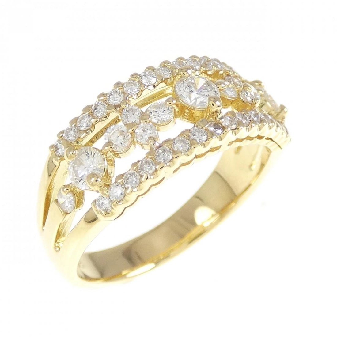 K18YG DIAMOND RING: K18YG Diamond Ring Brand: Unbranded Type: Ring Material: K18 Yellow Gold, Main Stone/Creation Natural Color: Yellow Gold Size: 7.5-8 ( US size) Accessories: None Accessories Notice: When