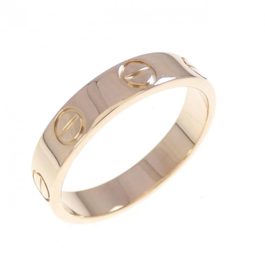 CARTIER MINI LOVE RING: Cartier Mini Love Ring Brand: Cartier Type: Ring Material: 750 Pink Gold, Color: Pink Gold Size: 4.5-5 US Accessories: None Accessories Notice: When purchasing pre-owned goods, please refe