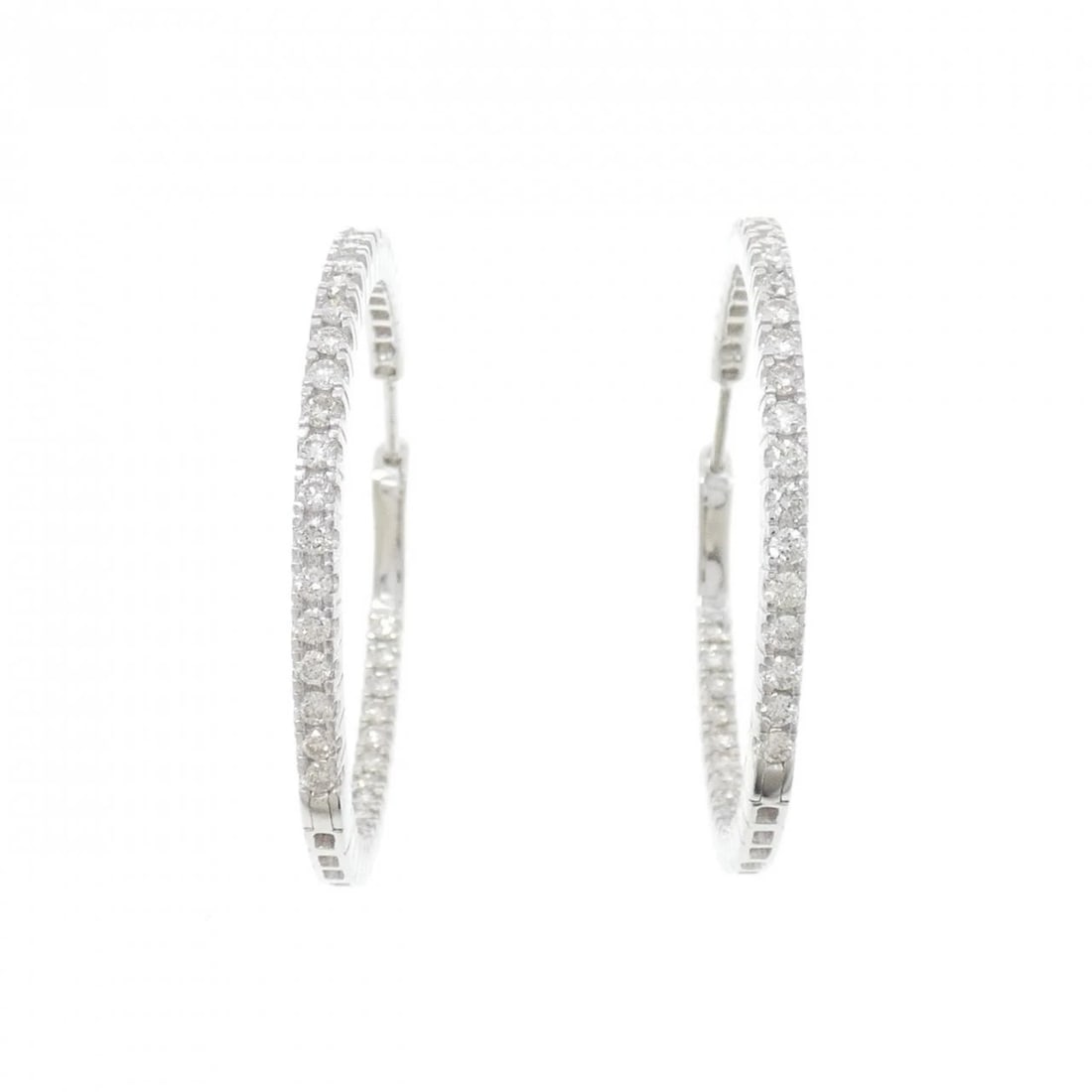 K18WG DIAMOND PIERCE: K18WG Diamond Pierce Brand: Unbranded Type: Diamond Pierce/Earring Material: 18K White Gold, Main Stone/Creation Natural Color: White Gold Size: Actual Size Approx. length x width: 31.6mm x