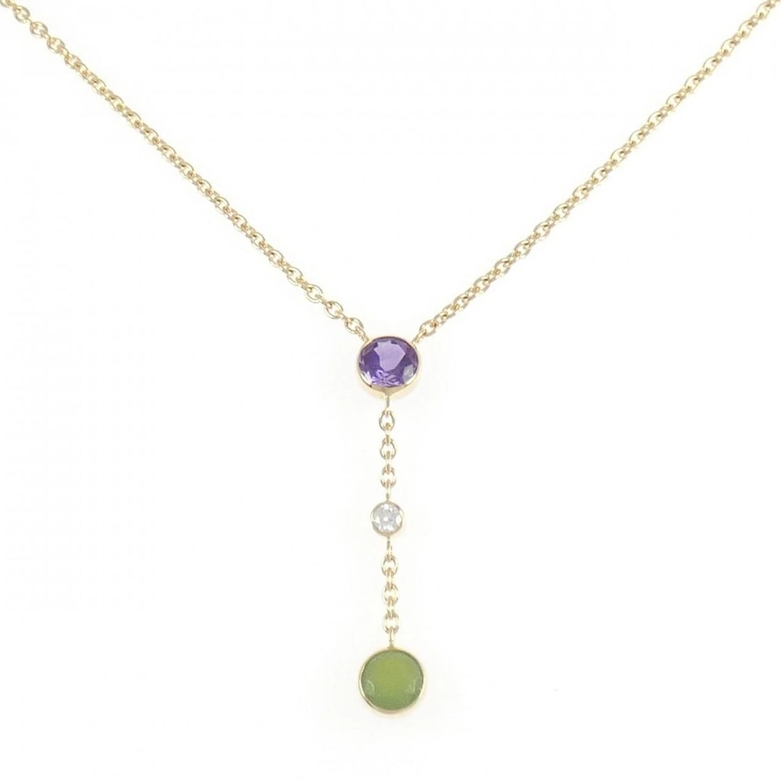 CHAUMET COLOR STONE NECKLACE: Chaumet Color Stone Necklace Brand: Chaumet Type: Necklace Material: 18K, Main Stone/Creation Amethyst Color: Gold Size: Size39?42cm Accessories: None Accessories Notice: When purchasing