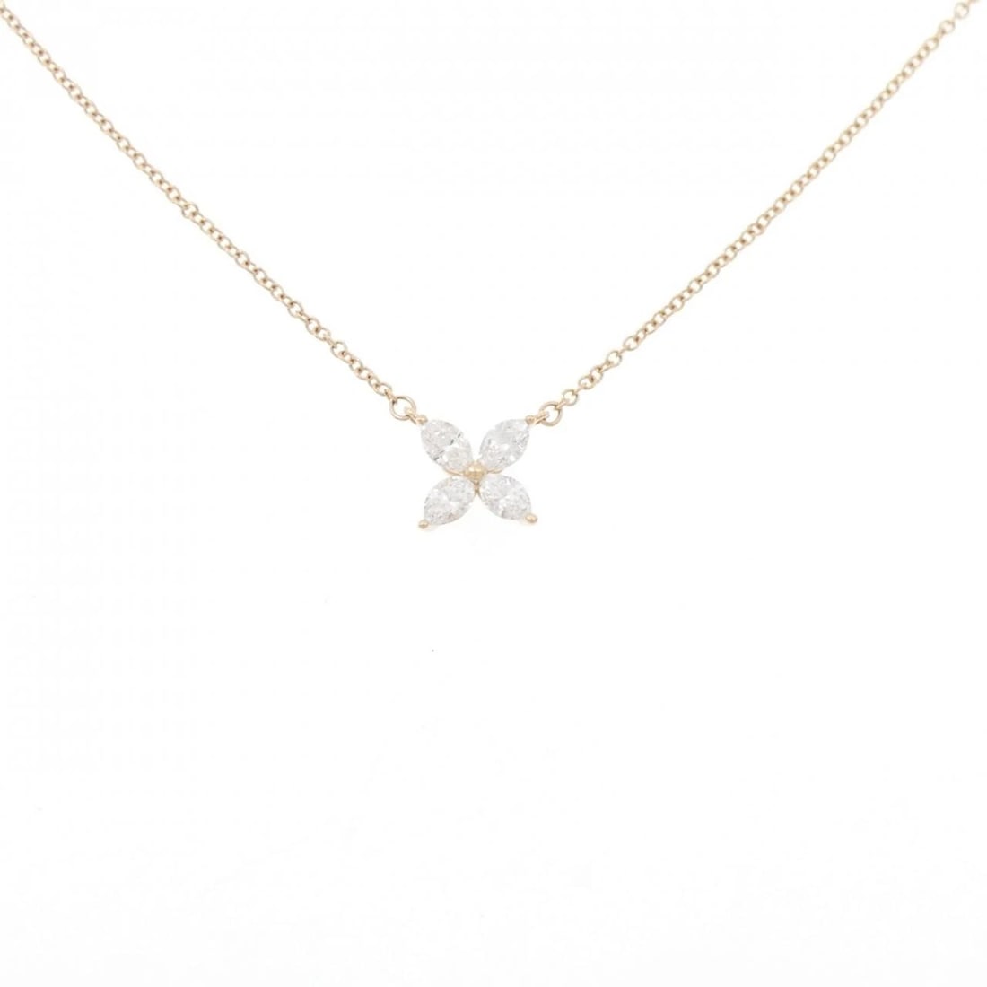 TIFFANY VICTORIA SMALL NECKLACE: Tiffany Victoria Small Necklace Brand: Tiffany Type: Necklace Material: 750 Pink Gold, Main Stone/Creation Natural Color: Pink Gold Size: ActualSize Pendant top H x W: 6.9mmx6.9mm Chain Max.