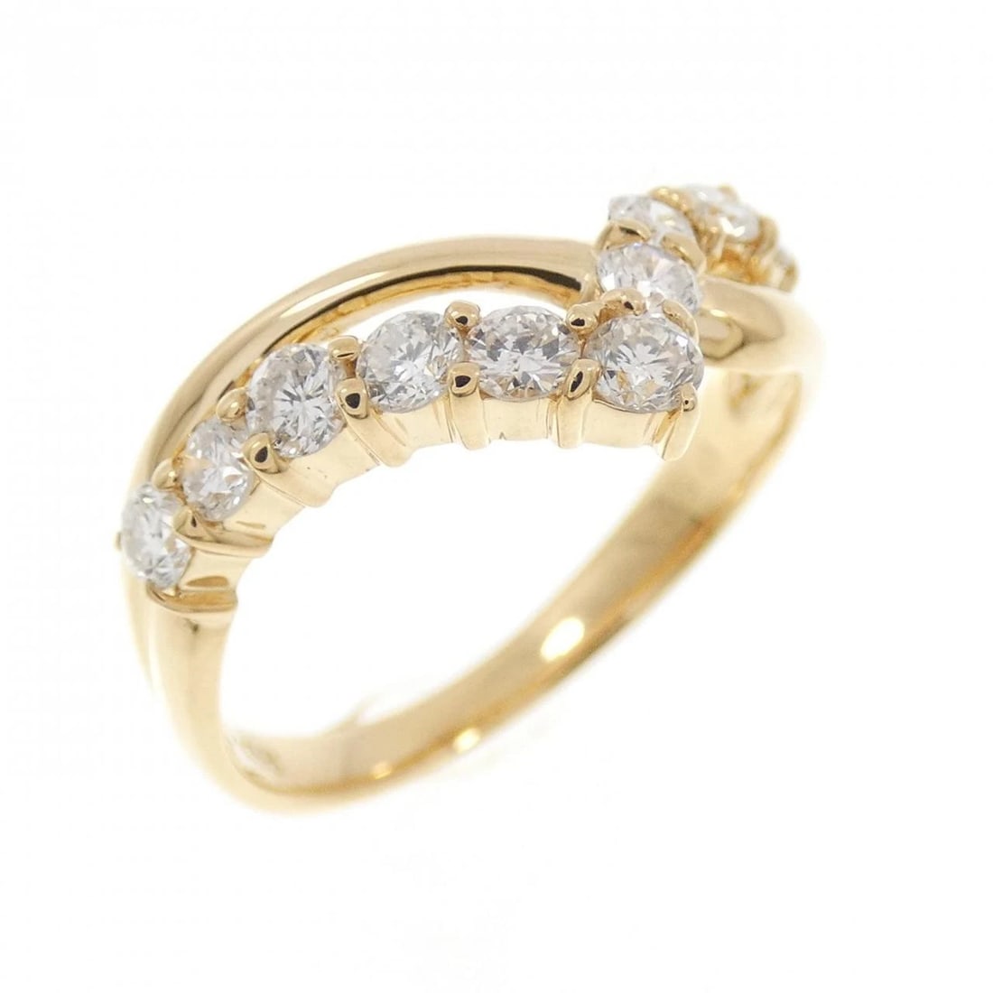 K18YG DIAMOND RING: K18YG Diamond Ring Brand: Unbranded Type: Ring Material: K18 Yellow Gold, Main Stone/Creation natural Color: Yellow Gold Size: 6 US Accessories: None Accessories Notice: When purchasing pr