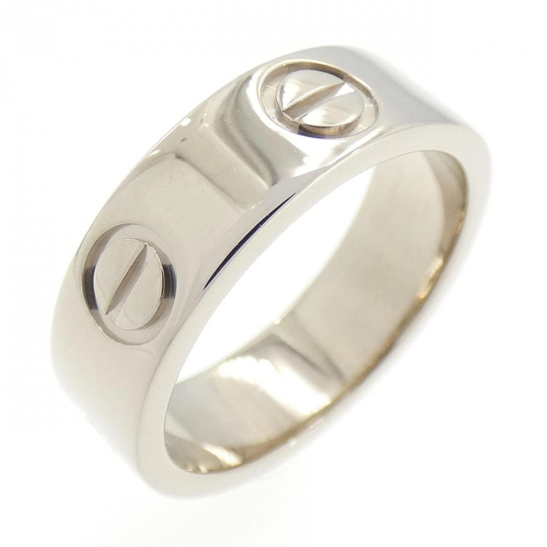 CARTIER LOVE RING: Cartier Love Ring Brand: Cartier Type: Ring Material: 750 White Gold, Color: White Gold Size: 4.5-5 US Accessories: None Accessories Notice: When purchasing pre-owned goods, please refer to