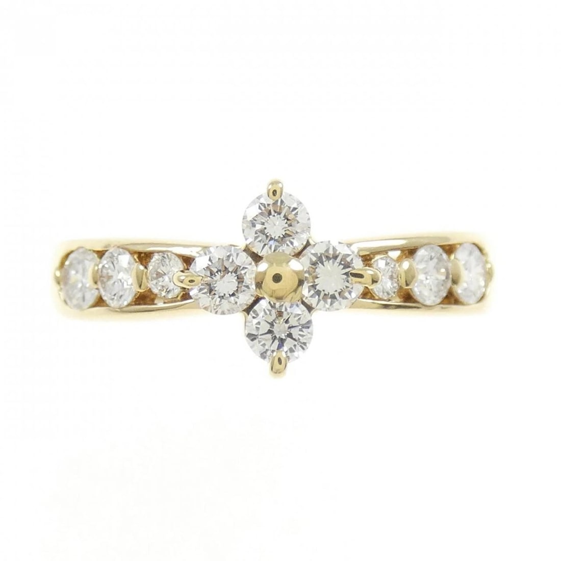 K18YG FLOWER DIAMOND RING - 2