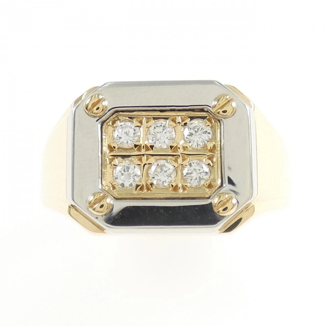 K18YG PT900 DIAMOND RING: K18YG PT900 Diamond Ring Brand: Unbranded Type: Ring Material: K18 Yellow Gold Platinum 900 Platinum, Main Stone/Creation Natural Color: YG Size: 9 US Accessories: None Accessories Notice: