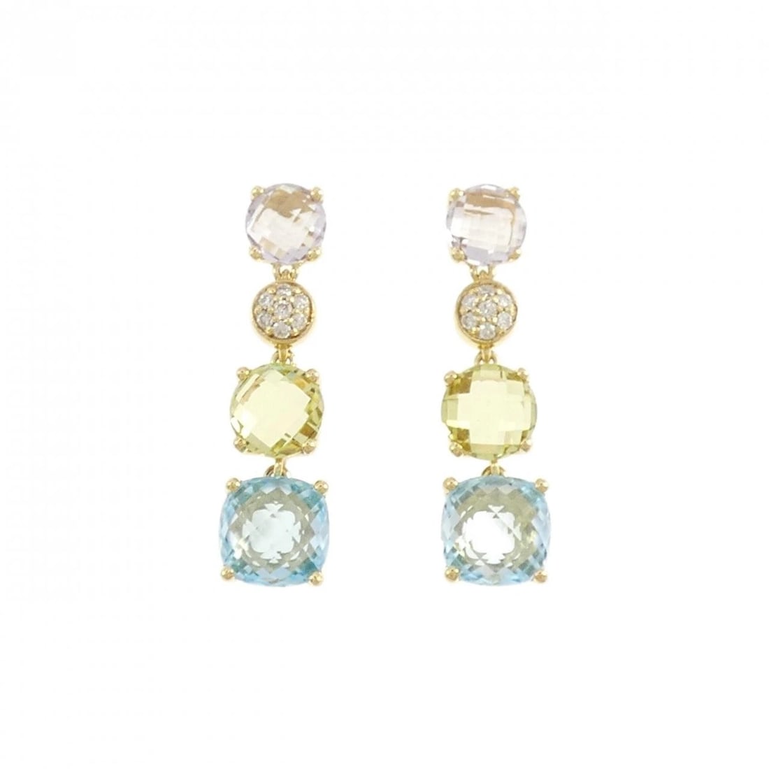 VENDOME COLOR STONE EARRINGS: VENDOME Color Stone Earrings Brand: VENDOME Type: Earrings Material: K18 Yellow Gold, Main Stone/Creation Amethyst Color: Yellow Gold Size: ActualSize HxW: 29.7mmx8.0mm Accessories: None