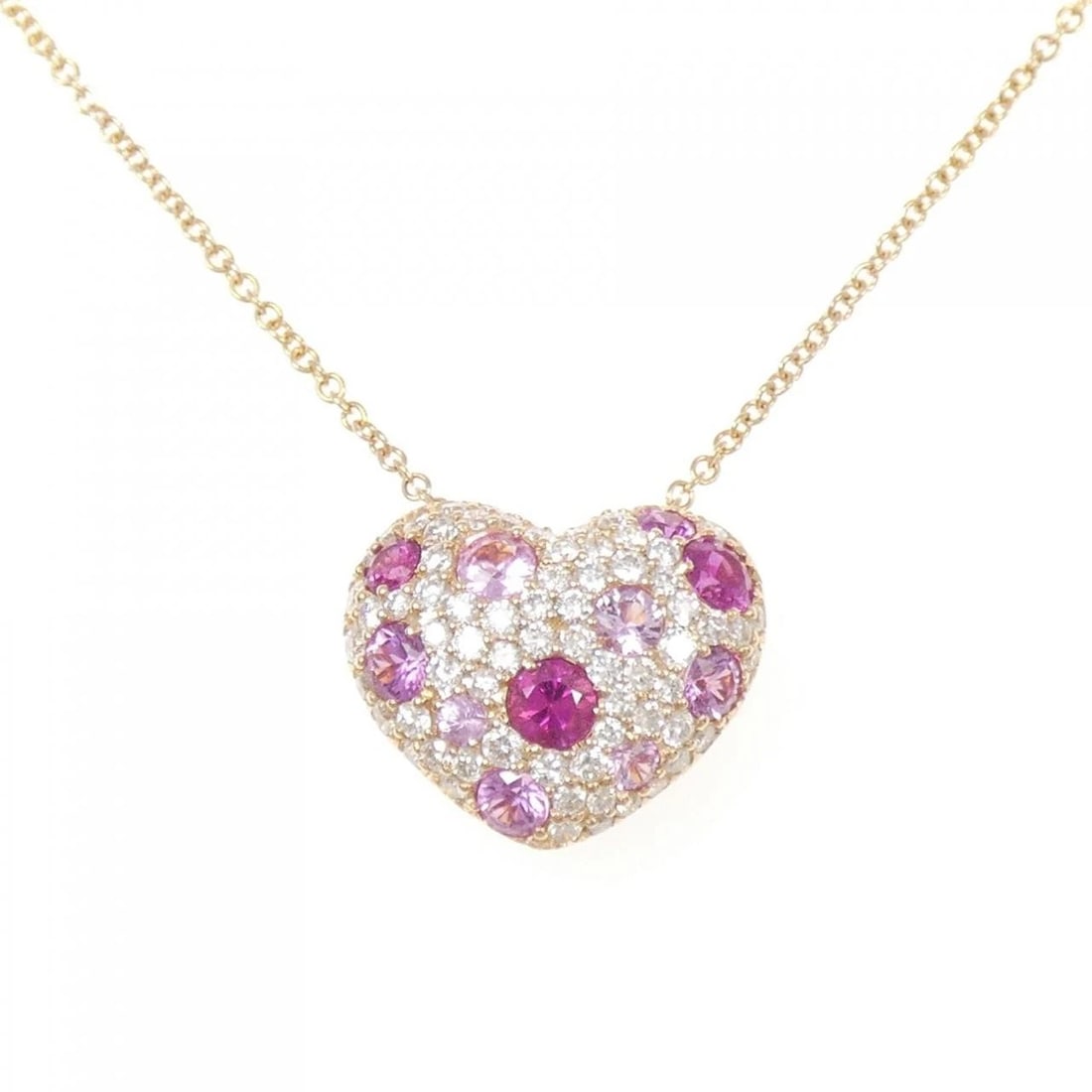 PONTE VECCHIO HEART SAPPHIRE NECKLACE: Ponte Vecchio Heart Sapphire Necklace Brand: Ponte Vecchio Type: Necklace Material: 750 Pink Gold, Main Stone/Creation Main Stone SapphireSide Stone Diamond Color: Pink Gold Size: 36