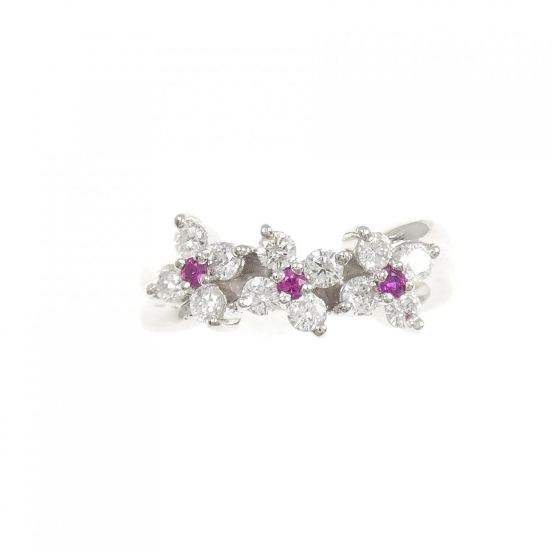 PT900 FLOWER RUBY RING - 2