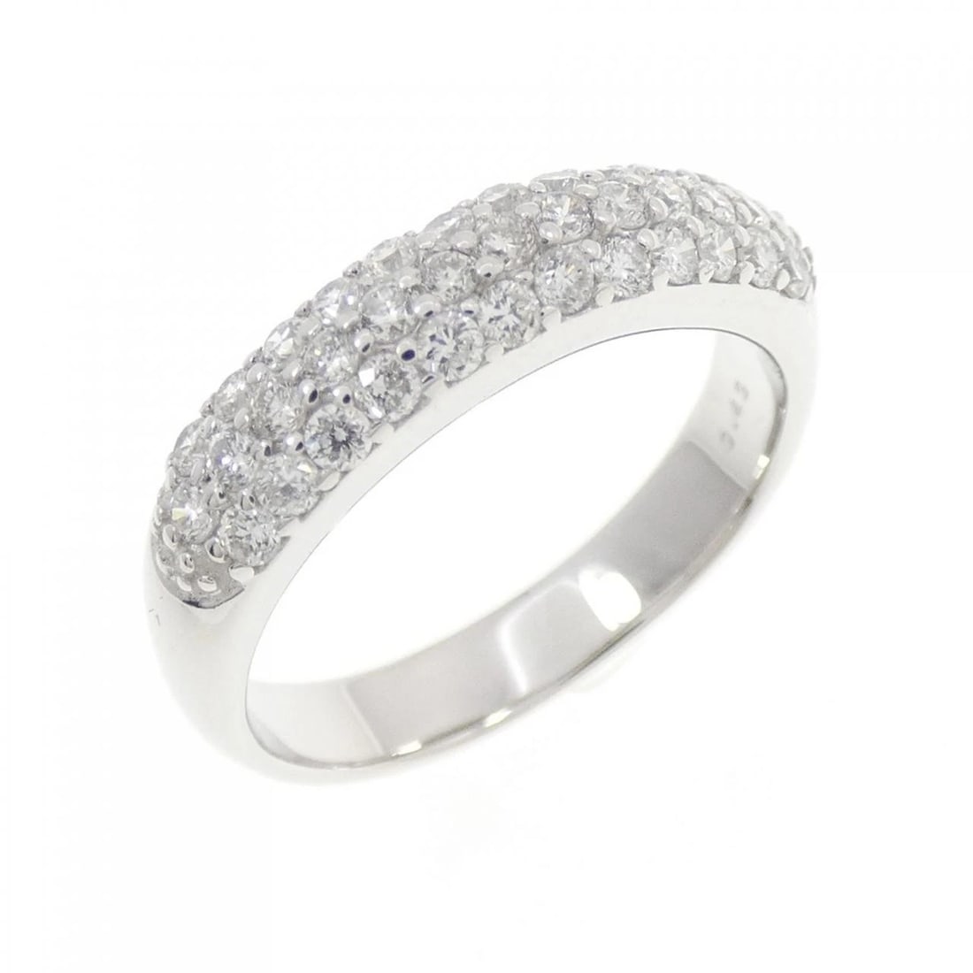 K18WG PAVE DIAMOND RING: K18WG Pave Diamond Ring Brand: Unbranded Type: Ring Material: K18 White Gold, Main Stone/Creation Natural Color: White Gold Size: 4-4.5 US Accessories: None Accessories Notice: When purcha