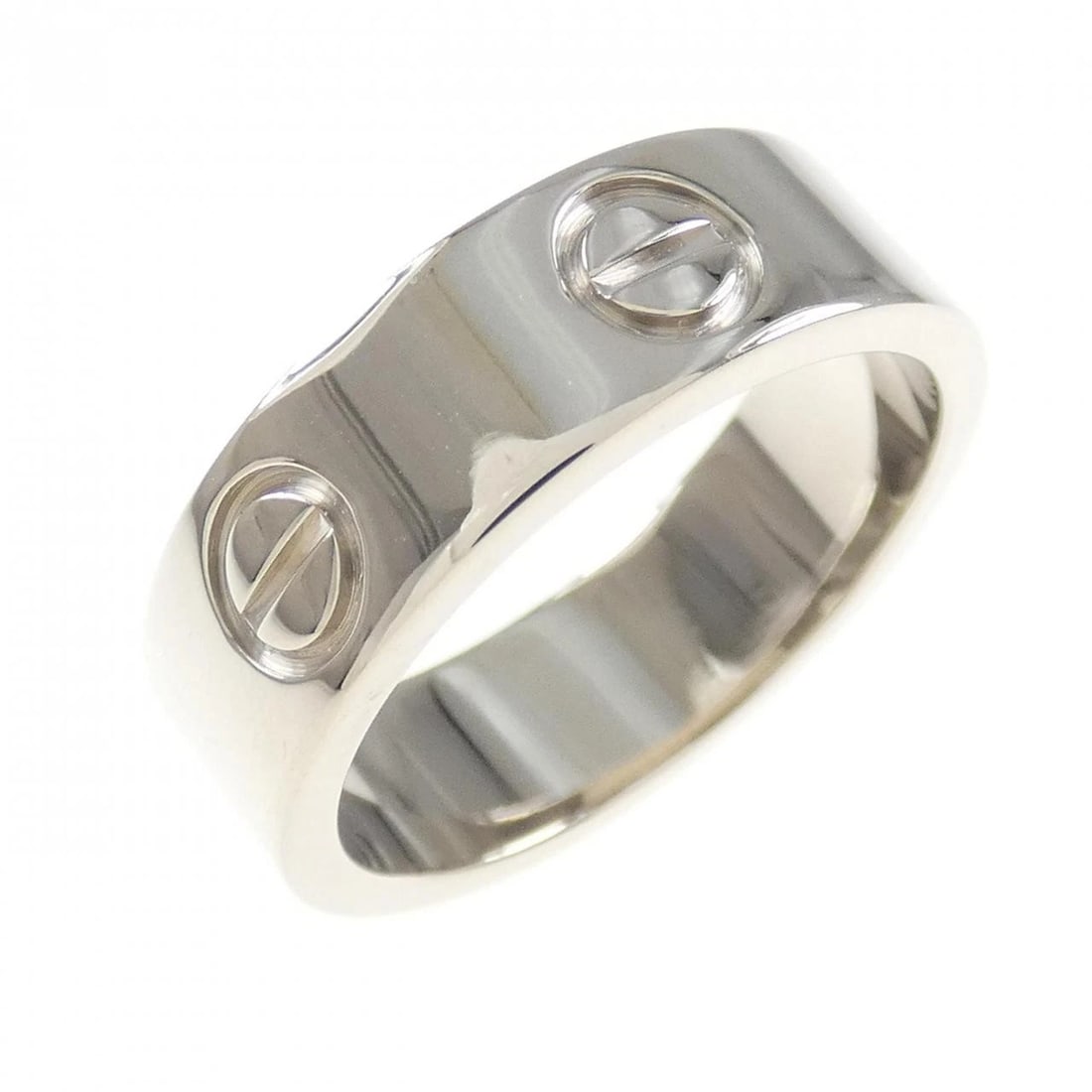 CARTIER LOVE RING: Cartier Love Ring Brand: Cartier Type: Ring Material: 750 White Gold, Color: White Gold Size: 5US US Accessories: None Accessories Notice: When purchasing pre-owned goods, please refer to
