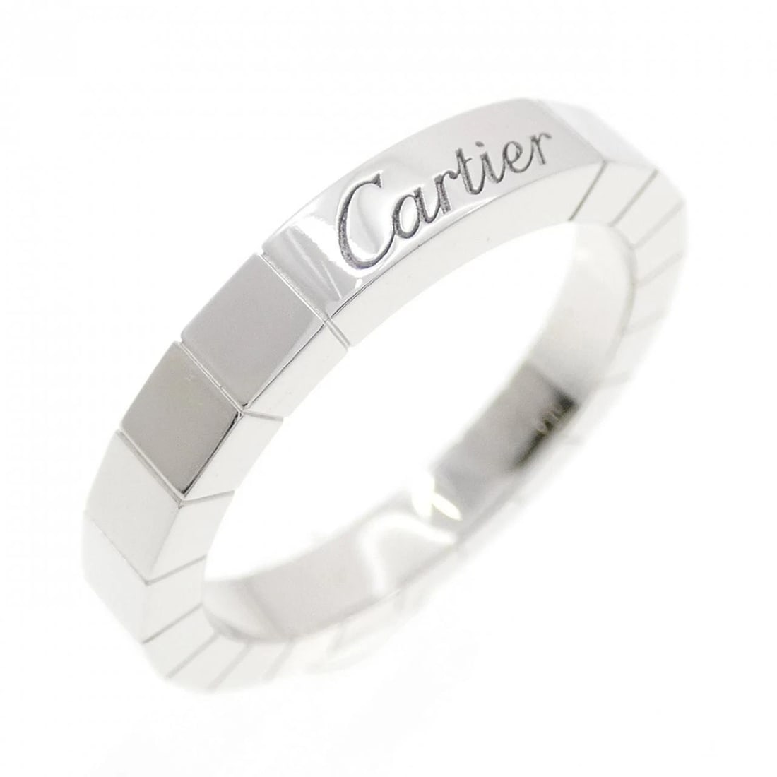 CARTIER LANIERES RING: Cartier Lanieres Ring Brand: Cartier Type: Ring Material: 750 White Gold, Color: White Gold Size: 6-6.5 US Accessories: None Accessories Notice: When purchasing pre-owned goods, please refer