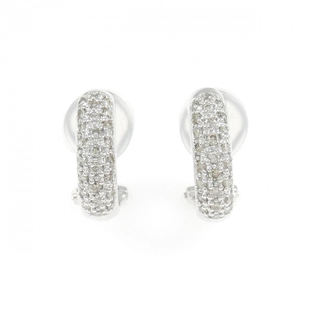 PT900 DIAMOND EARRINGS: PT900 Diamond Earrings Brand: Unbranded Type: Earrings Material: Platinum 900 Platinum, Main Stone/Creation Natural Color: White Gold Size: ActualSize HxW: 14.8mmx4.2mm Accessories: None
