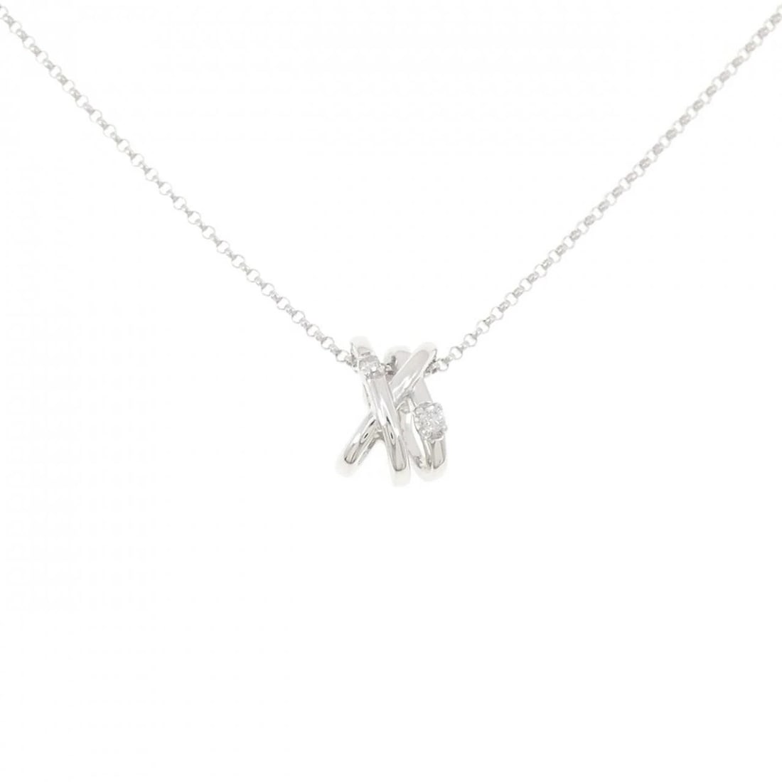 VENDOME DIAMOND NECKLACE: VENDOME Diamond Necklace Brand: VENDOME Type: Necklace Material: K18 White Gold, Main Stone/Creation Natural Color: White Size: 40cmActualSize Pendant top H x W: 10.9mmx7.8mm Chain Max. W:
