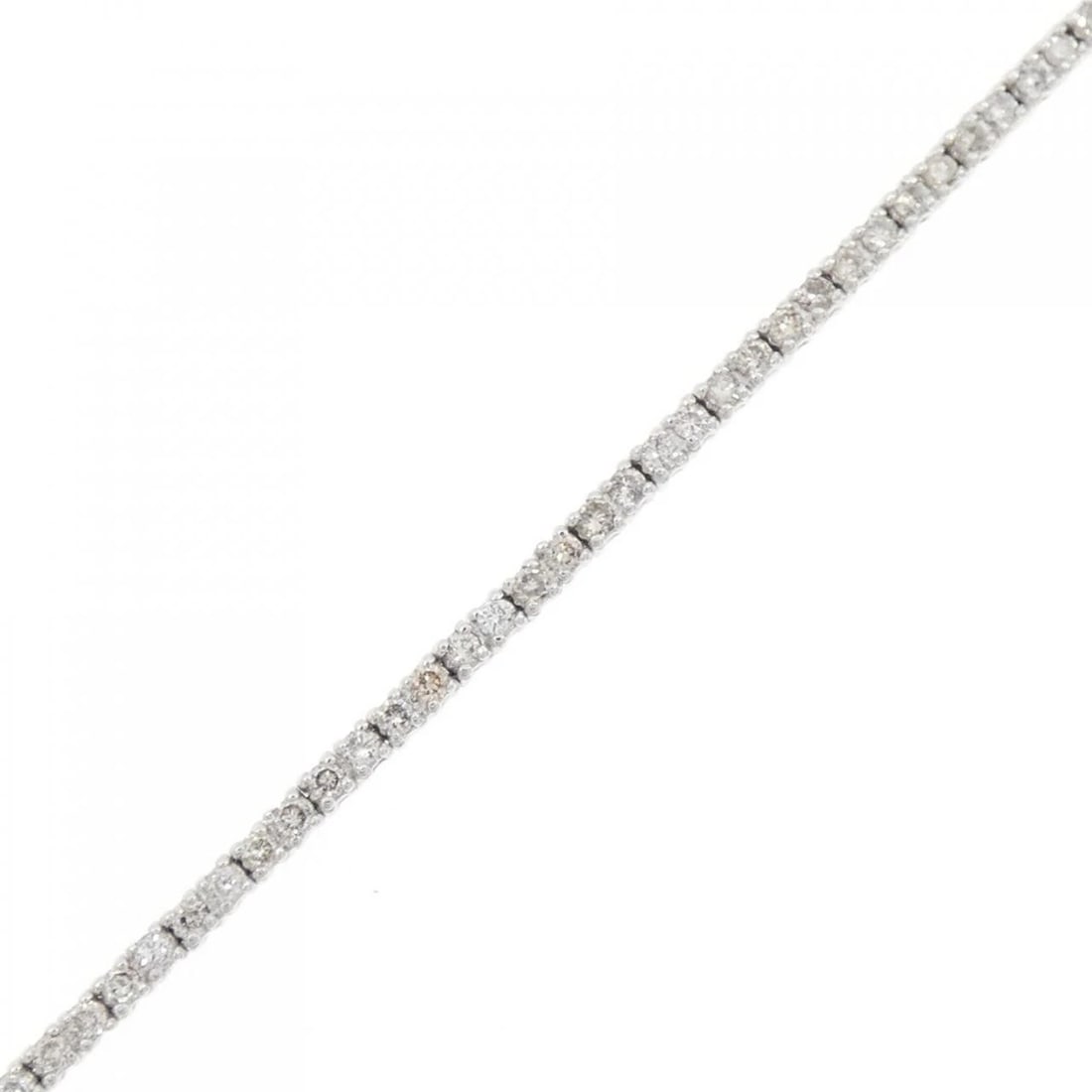 K18WG DIAMOND BRACELET: K18WG Diamond Bracelet Brand: Unbranded Type: Bracelet Material: K18 White Gold, Main Stone/Creation Natural Color: White Gold Size: 17.5cm ActualSize Max W: 1.7mm Accessories: None