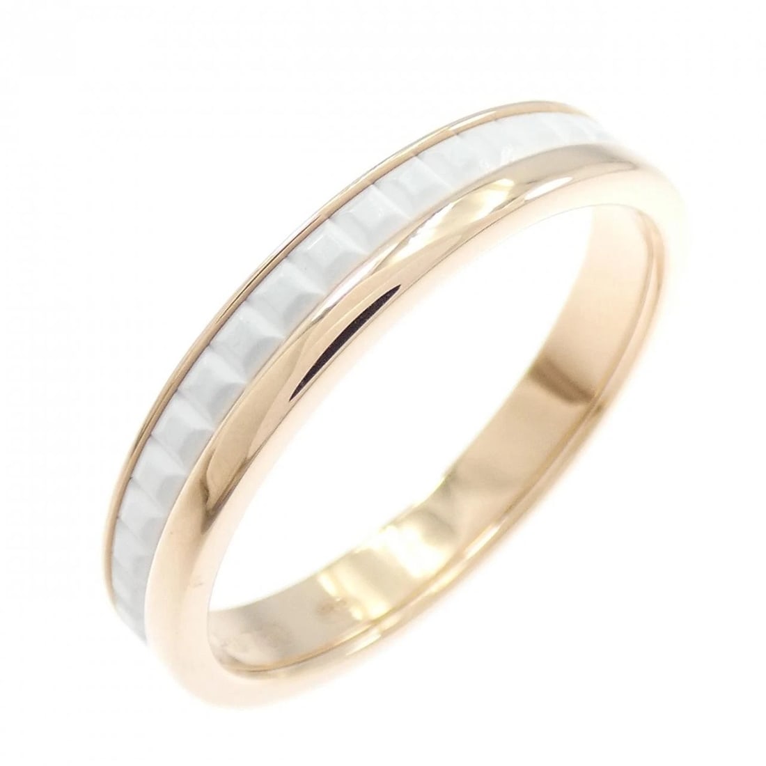 BOUCHERON QUATRE WHITE RING: Boucheron Quatre White Ring Brand: Boucheron Type: Ring Material: 750 Pink Gold ceramic, Color: Pink Gold ceramic Size: 10 (US size) Accessories: None Accessories Notice: When purchasing