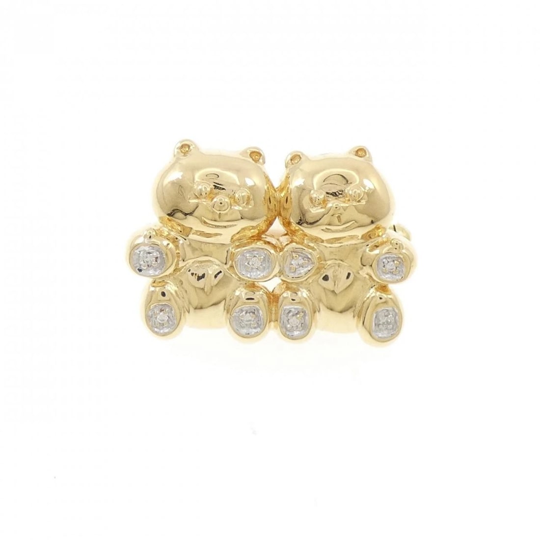 PONTE VECCHIO DIAMOND BROOCH: Ponte Vecchio Diamond Brooch Brand: Ponte Vecchio Type: Brooch Material: 18K Yellow Gold 18K White Gold, Color: Yellow Gold White Gold Size: ActualSize HxW: 17.0mmx24.0mm Accessories: None