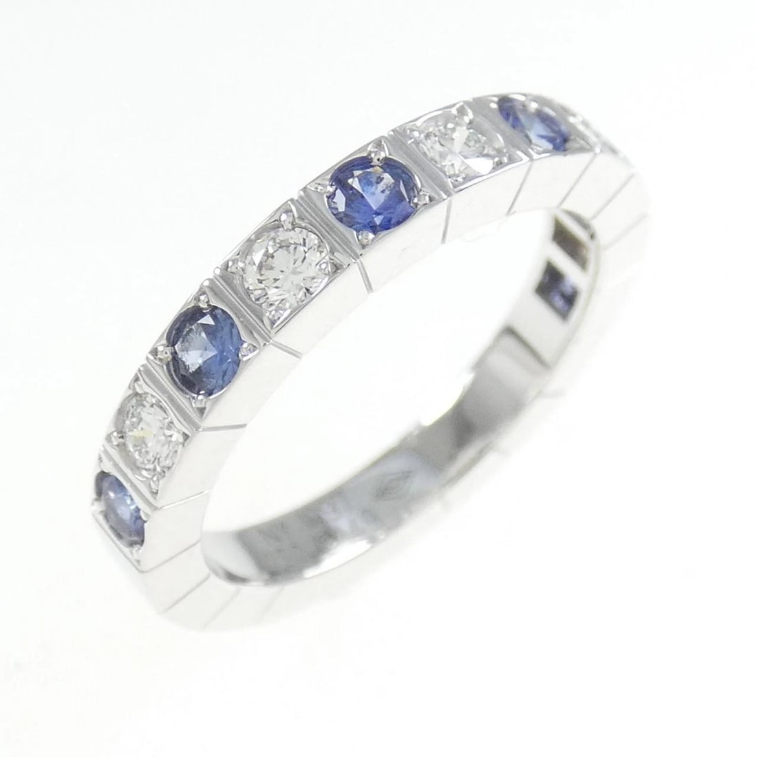 CARTIER LANIERES RING: Cartier Lanieres Ring Brand: Cartier Type: Ring Material: 750 White Gold, Main Stone/Creation Sapphire Color: White Gold Size: 5US US Accessories: None Accessories Notice: When purchasing