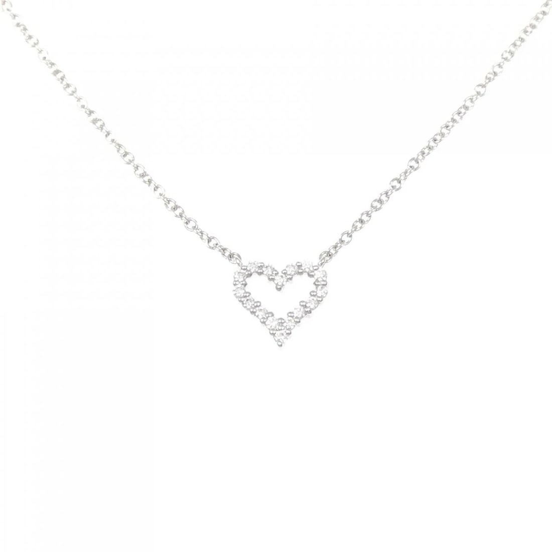 TIFFANY HEART EXTRA MINI NECKLACE: Tiffany Heart Extra mini Necklace Brand: Tiffany Type: Necklace Material: Platinum 950, Main Stone/Creation Natural Color: Platinum Size: ActualSize Pendant top H x W: 7.3mmx7.7mm Chain Max.
