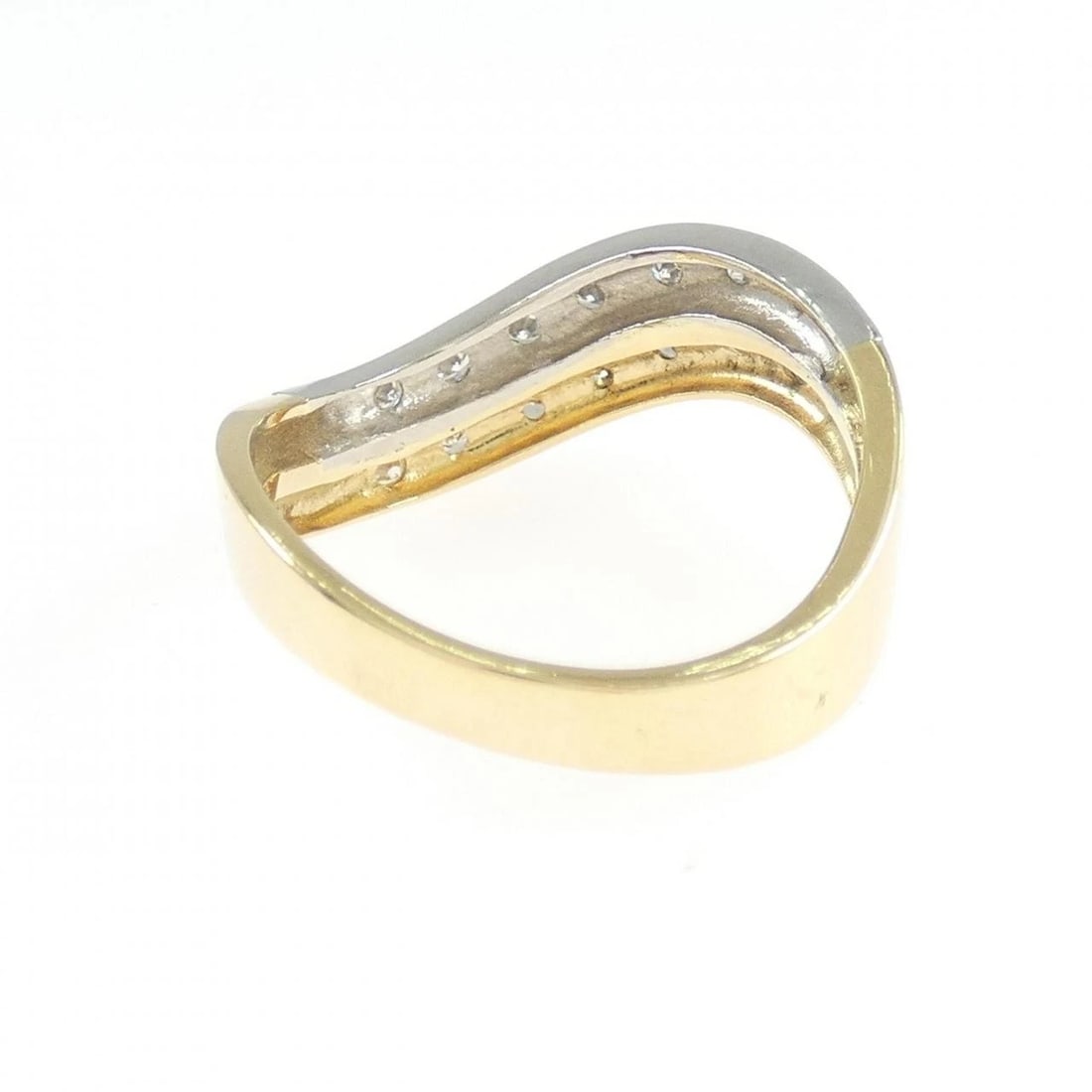 K18YG PT DIAMOND RING - 3