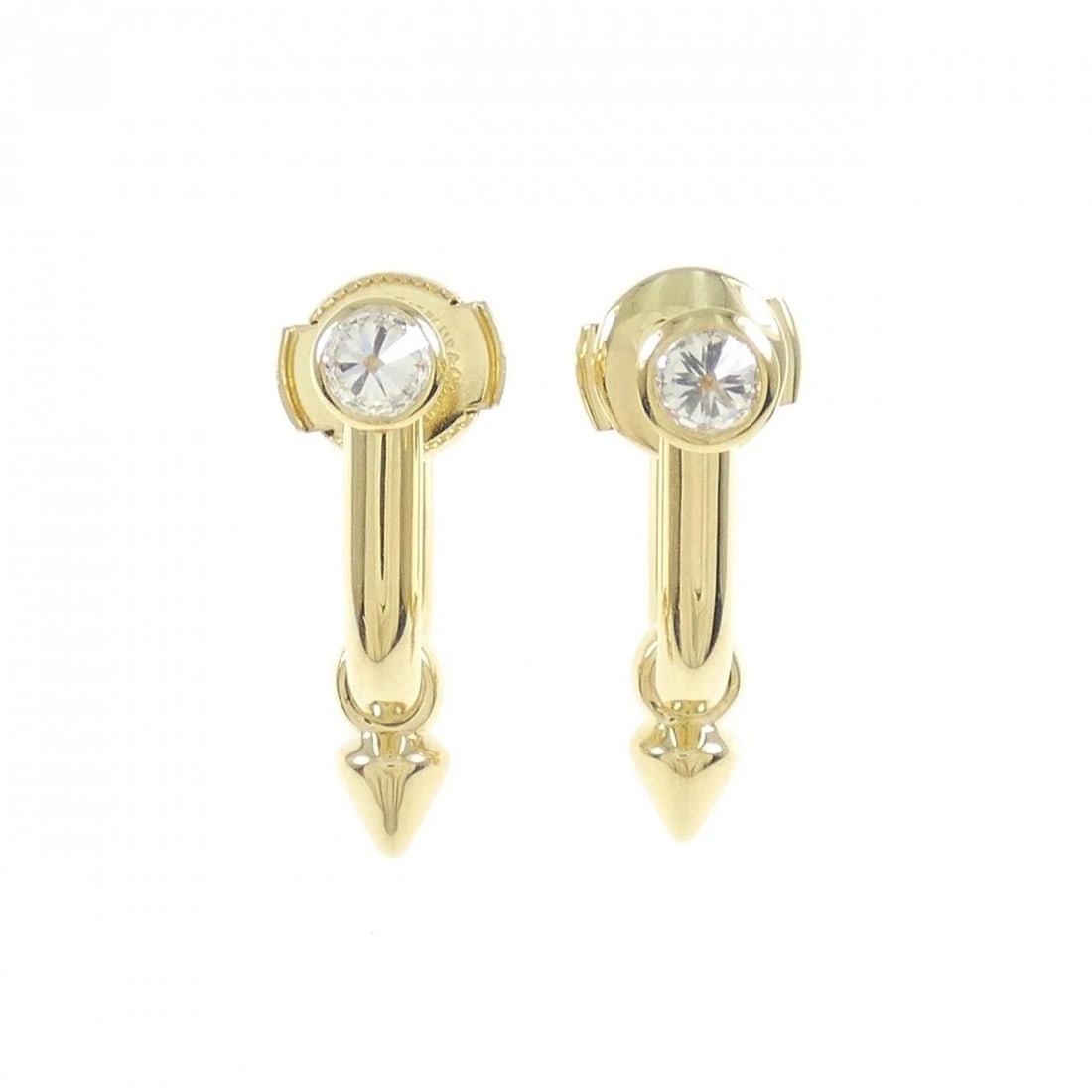 TIFFANY TITAN EARRINGS: Tiffany Titan Earrings Brand: Tiffany Type: Earrings Material: 750 Yellow Gold, Main Stone/Creation Natural Color: Yellow Gold Size: ActualSize HxW: 20.3mmx4.4mm Accessories: None Accessor