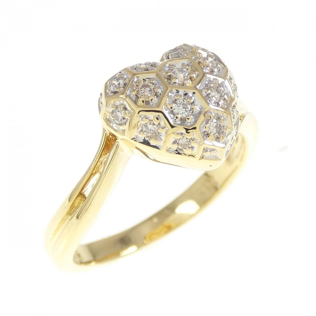 K18YG K18WG HEART DIAMOND RING: K18YG K18WG Heart Diamond Ring Brand: Unbranded Type: Ring Material: K18 Yellow Gold K18 White Gold, Main Stone/Creation natural Color: Yellow Gold Size: 4.5-5 US Accessories: None