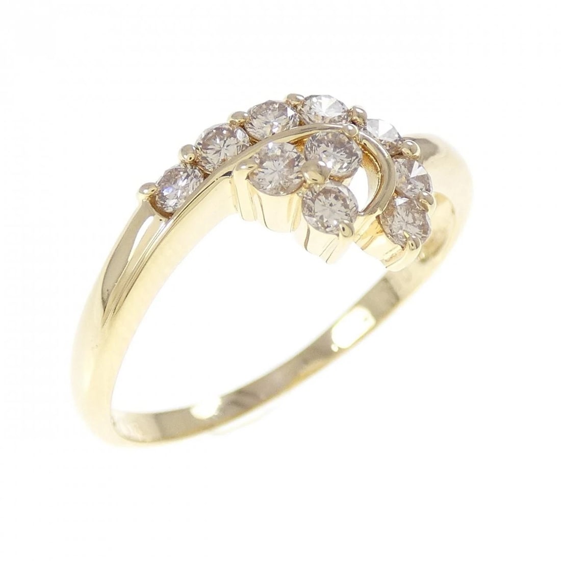 K18YG DIAMOND RING: K18YG Diamond Ring Brand: Unbranded Type: Ring Material: K18 Yellow Gold, Main Stone/Creation natural Color: Yellow Gold Size: 9.5-10 US Accessories: None Accessories Notice: When purchasi