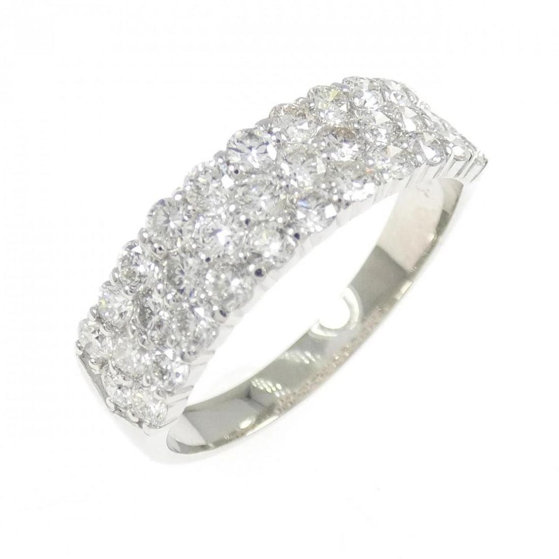 PT900 PAVE DIAMOND RING: PT900 Pave Diamond Ring Brand: Unbranded Type: Ring Material: Platinum 900 Platinum, Main Stone/Creation Natural Color: None Size: 6.5 US Accessories: None Accessories Notice: When purchasing