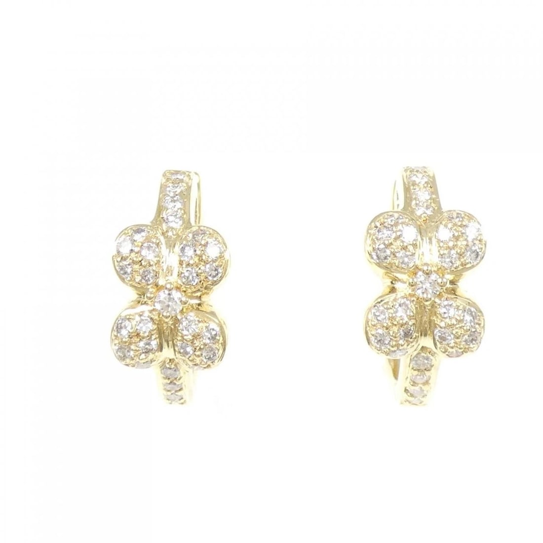 K18YG DIAMOND EARRINGS: K18YG Diamond Earrings Brand: Unbranded Type: Earrings Material: K18 Yellow Gold, Main Stone/Creation Natural Color: Yellow Gold Size: Actual Siza HxW: 17.0mmx7.9mm Accessories: None
