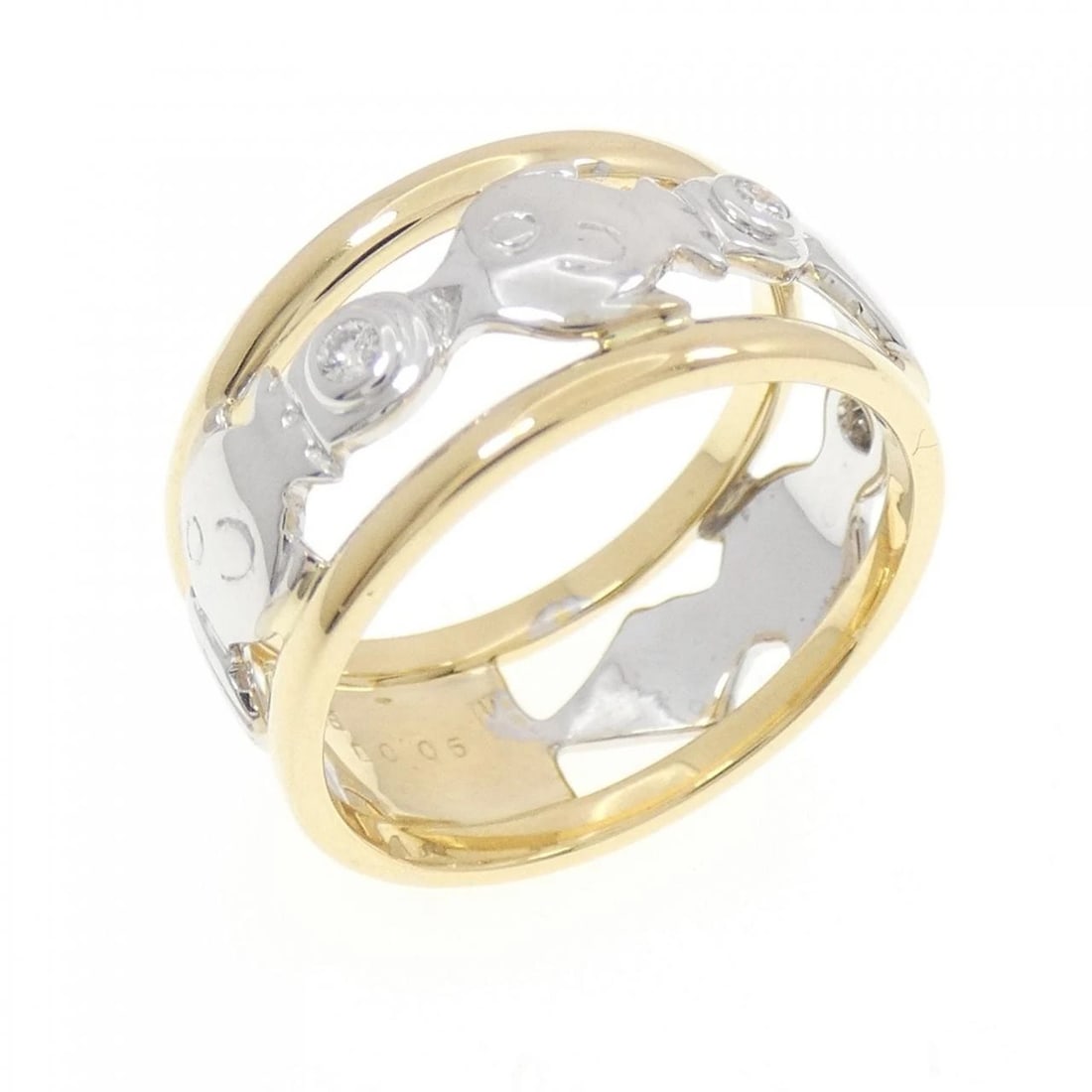 PONTE VECCHIO DIAMOND RING: Ponte Vecchio Diamond Ring Brand: Ponte Vecchio Type: Ring Material: K18 Yellow Gold K18 White Gold, Main Stone/Creation Natural Color: Yellow Gold White Gold" Size: 5.5 (US size) 