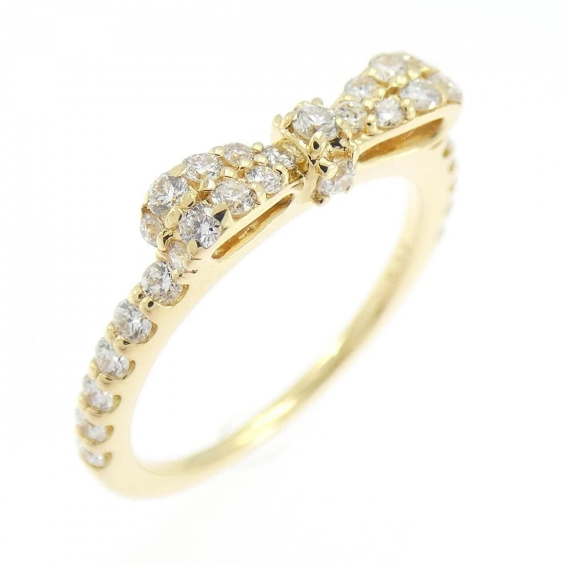 PONTE VECCHIO RIBBON RING: Ponte Vecchio Ribbon Ring Brand: Ponte Vecchio Type: Ring Material: K18 Yellow Gold, Main Stone/Creation Natural Color: yellow gold Size: 3.5 (US size) Accessories: None Accessories Notice: