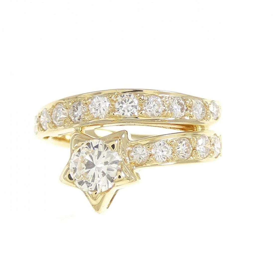 K18YG STAR DIAMOND RING - 2