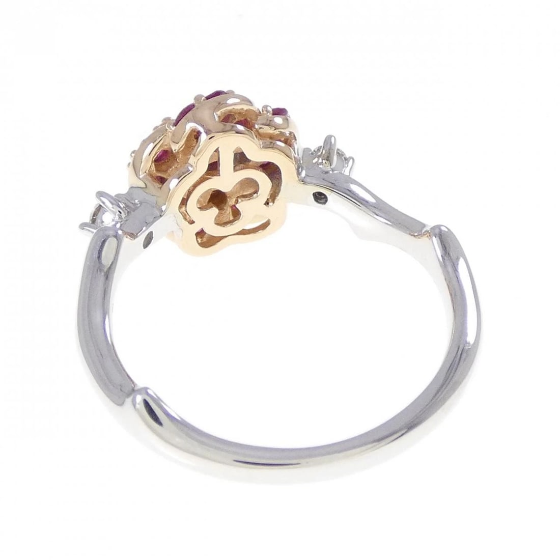 K18WG K18PG ROSE RUBY RING - 3