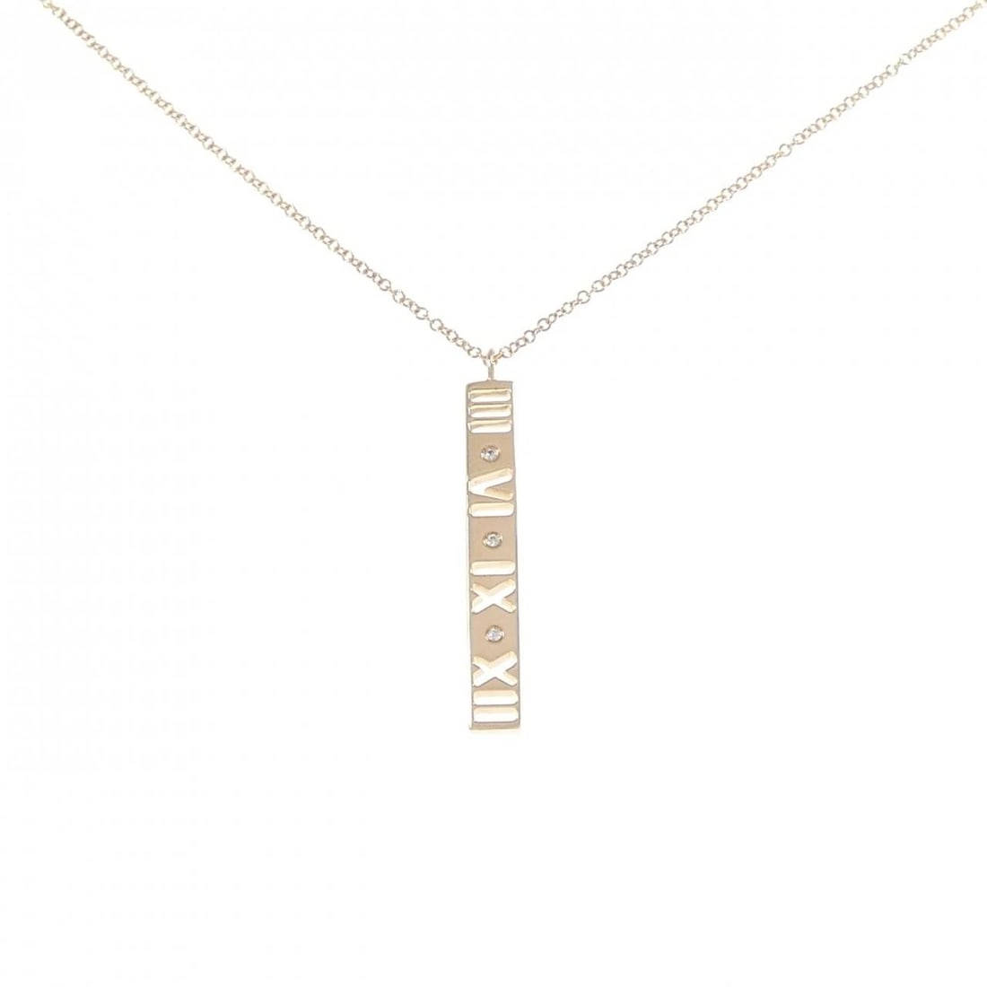 TIFFANY & CO. ATLAS BAR NECKLACE: Tiffany & Co. Atlas Bar Necklace Brand: Tiffany Type: Necklace Material: 750 Pink Gold, Main Stone/Creation Natural Color: Pink Gold Size: ActualSize Pendant top H x W: 27.8mmx3.9mm Chain Max.
