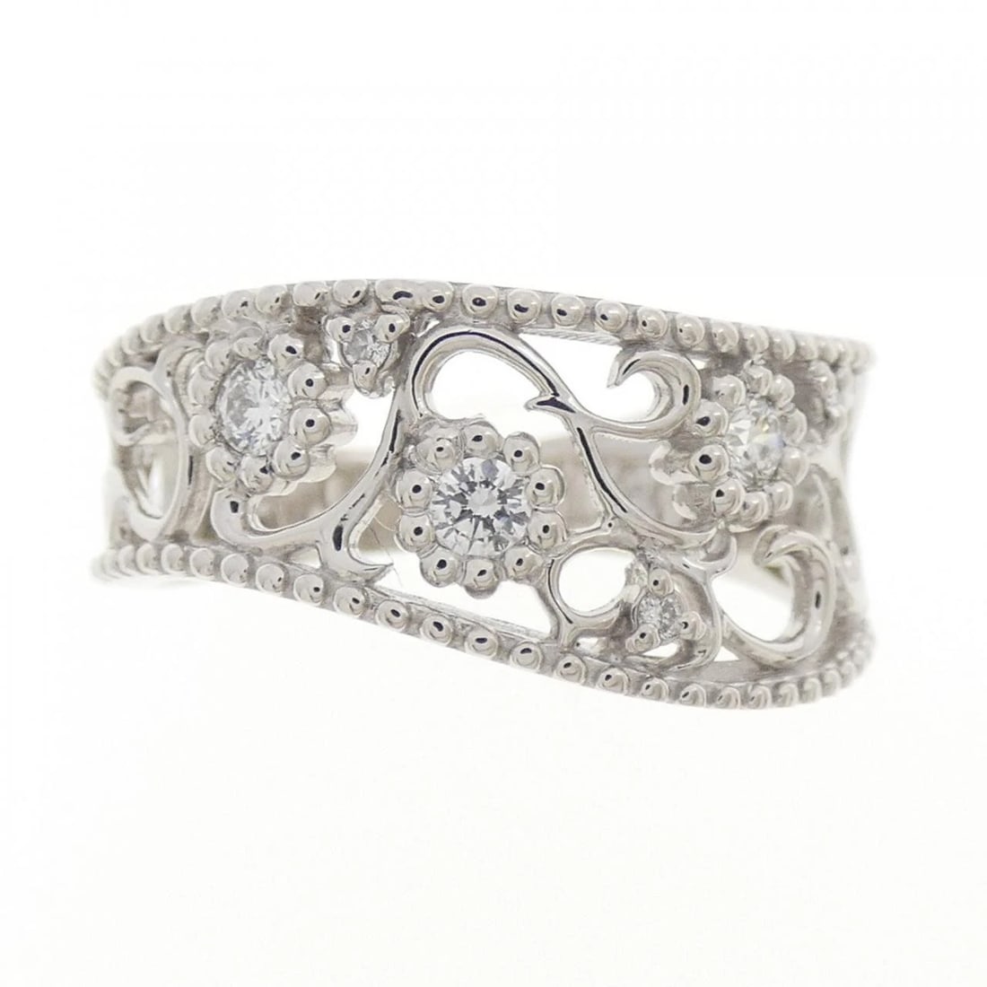 PT900 FLOWER DIAMOND RING - 2