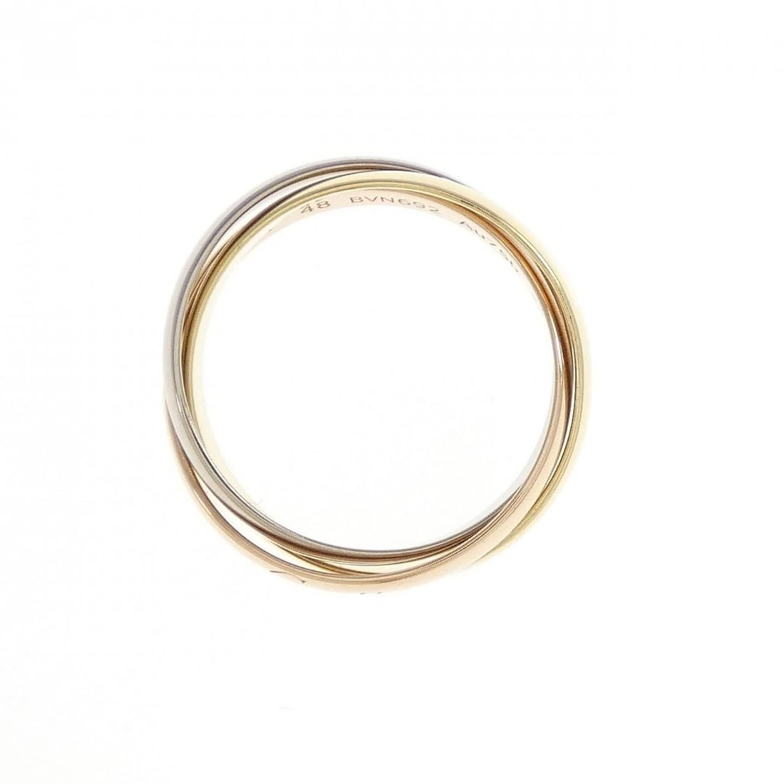 CARTIER TRINITY RING: Cartier Trinity Ring Brand: Cartier Type: Ring Material: 750 Yellow Gold 750 White Gold 750 Pink Gold, Color: Yellow GoldWhite Gold Pink Gold" Size: 4.5-5 (US size) Accessories: None Acces