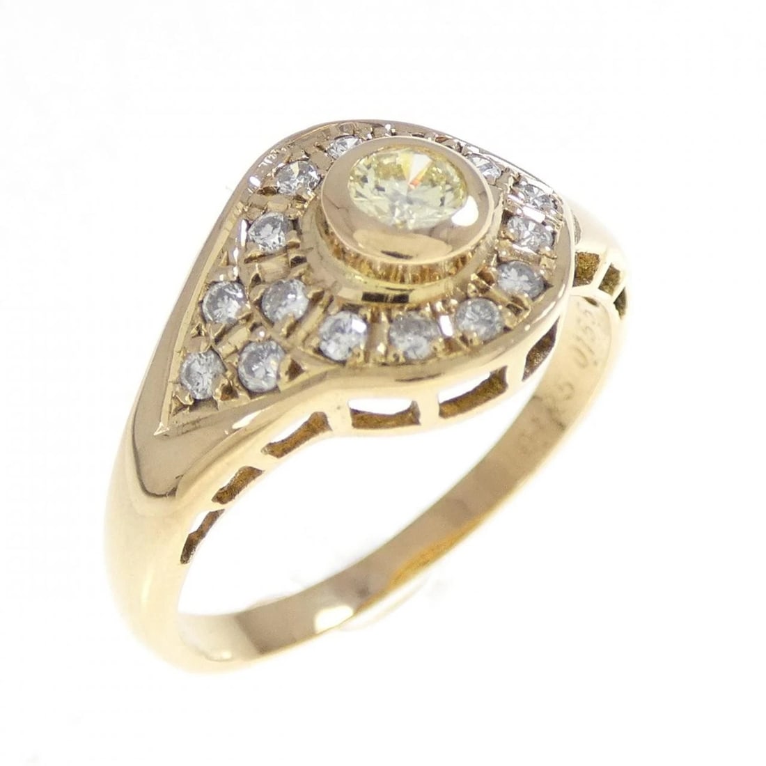K18YG DIAMOND RING: K18YG Diamond Ring Brand: Unbranded Type: Ring Material: K18 Yellow Gold, Main Stone/Creation natural Color: Yellow Gold Size: 6 US Accessories: None Accessories Notice: When purchasing