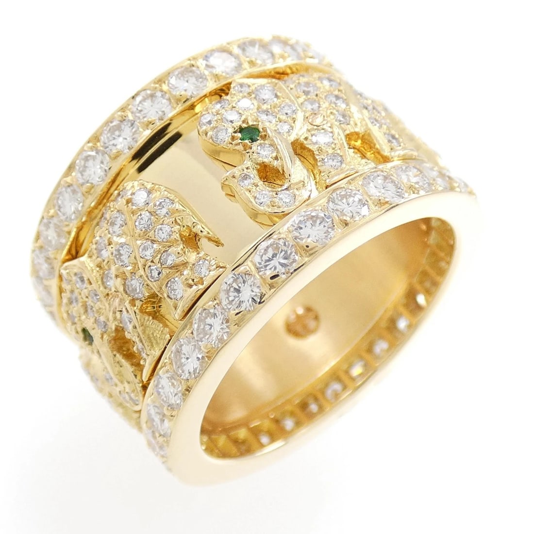 CARTIER ELEPHANT EMERALD RING: Cartier Elephant Emerald Ring Brand: CARTIER Type: Ring Material: 750, Main Stone/Creation Emerald Color: Gold Size: US 7.25 Accessories: None Accessories Notice: When purchasing pre-owned