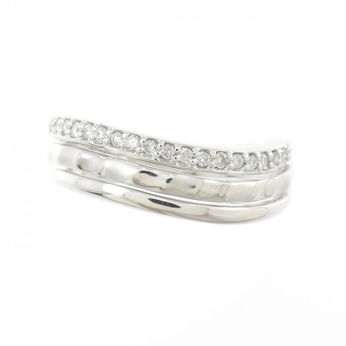 K18WG DIAMOND RING - 2