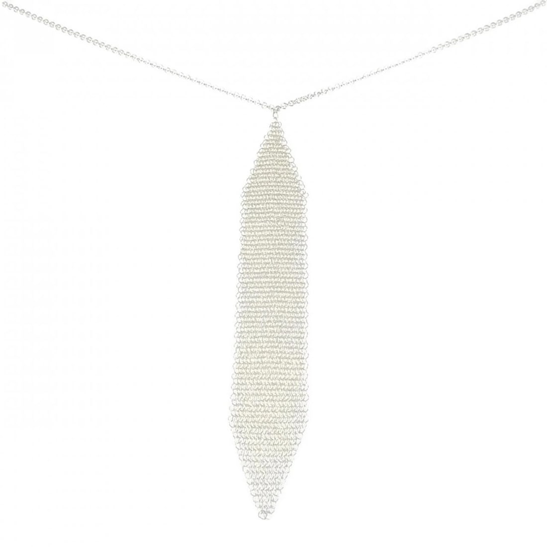 TIFFANY 925 NECKLACE: Tiffany 925 Necklace Brand: Tiffany Type: Necklace Material: 925 Silver, Color: Silver Size: ActualSize Pendant top H x W: 107.6mmx13.3mm Chain Max. W: 1.6mm Accessories: None Accessories