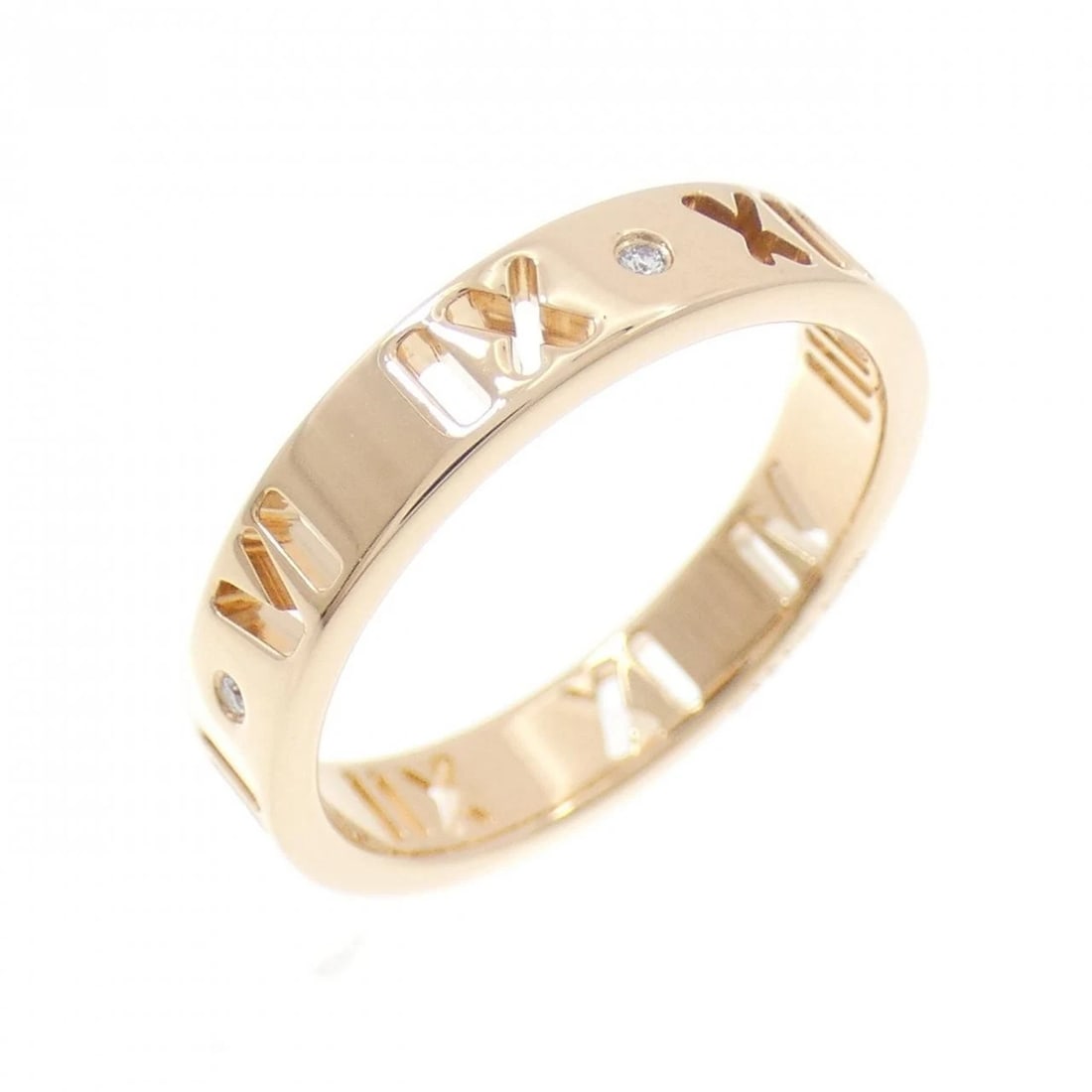 TIFFANY & CO. ATLAS RING: Tiffany & Co. Atlas Ring Brand: Tiffany Type: Ring Material: 750 Pink Gold, Main Stone/Creation Natural Color: Pink Gold Size: 5 (US size) Accessories: None Accessories Notice: When
