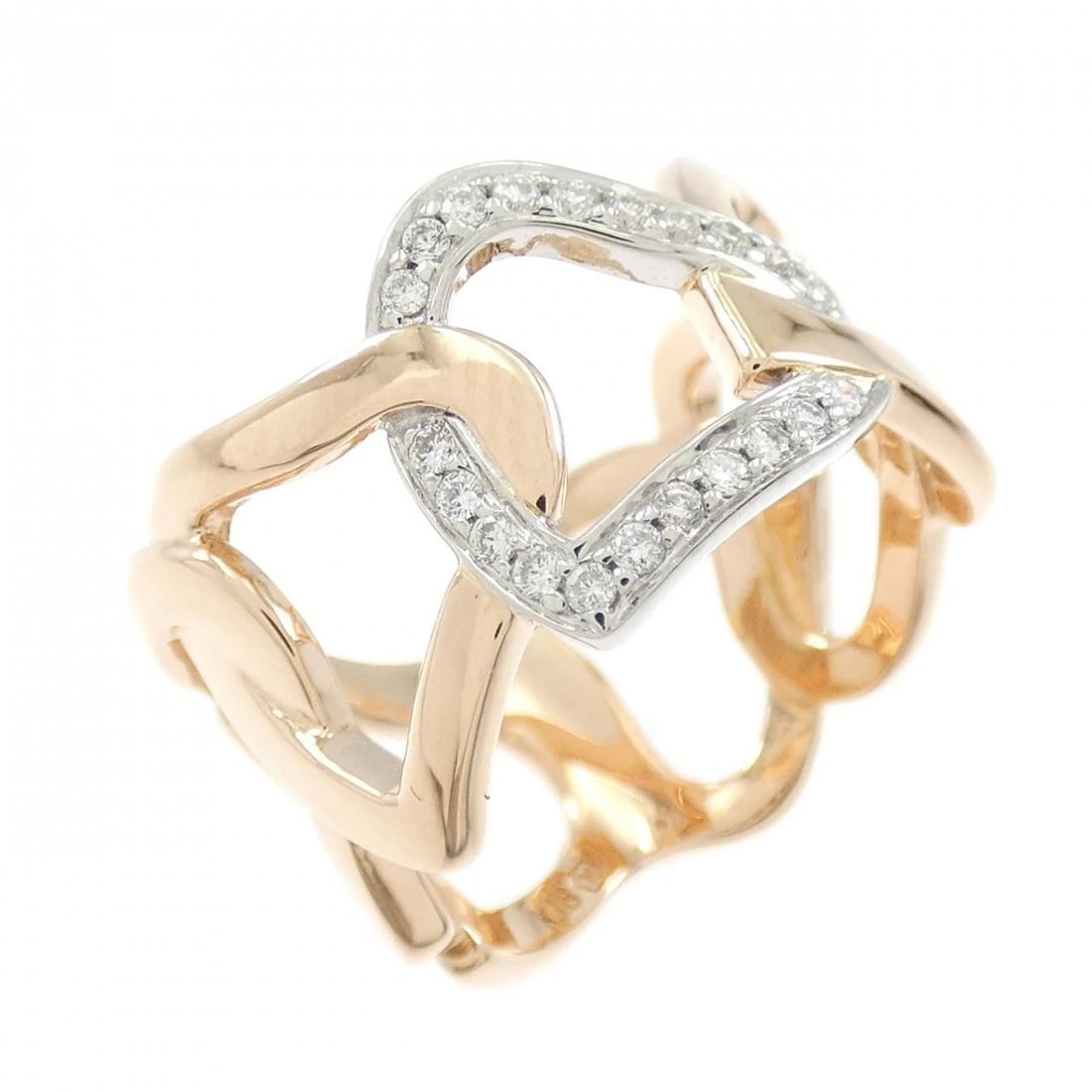 K18PG K18WG DIAMOND RING: K18PG K18WG Diamond Ring Brand: Unbranded Type: Ring Material: K18 Pink Gold K18 White Gold, Main Stone/Creation Natural Color: Pink Gold Size: 4-4.5 ( US size) Accessories: None Accessories