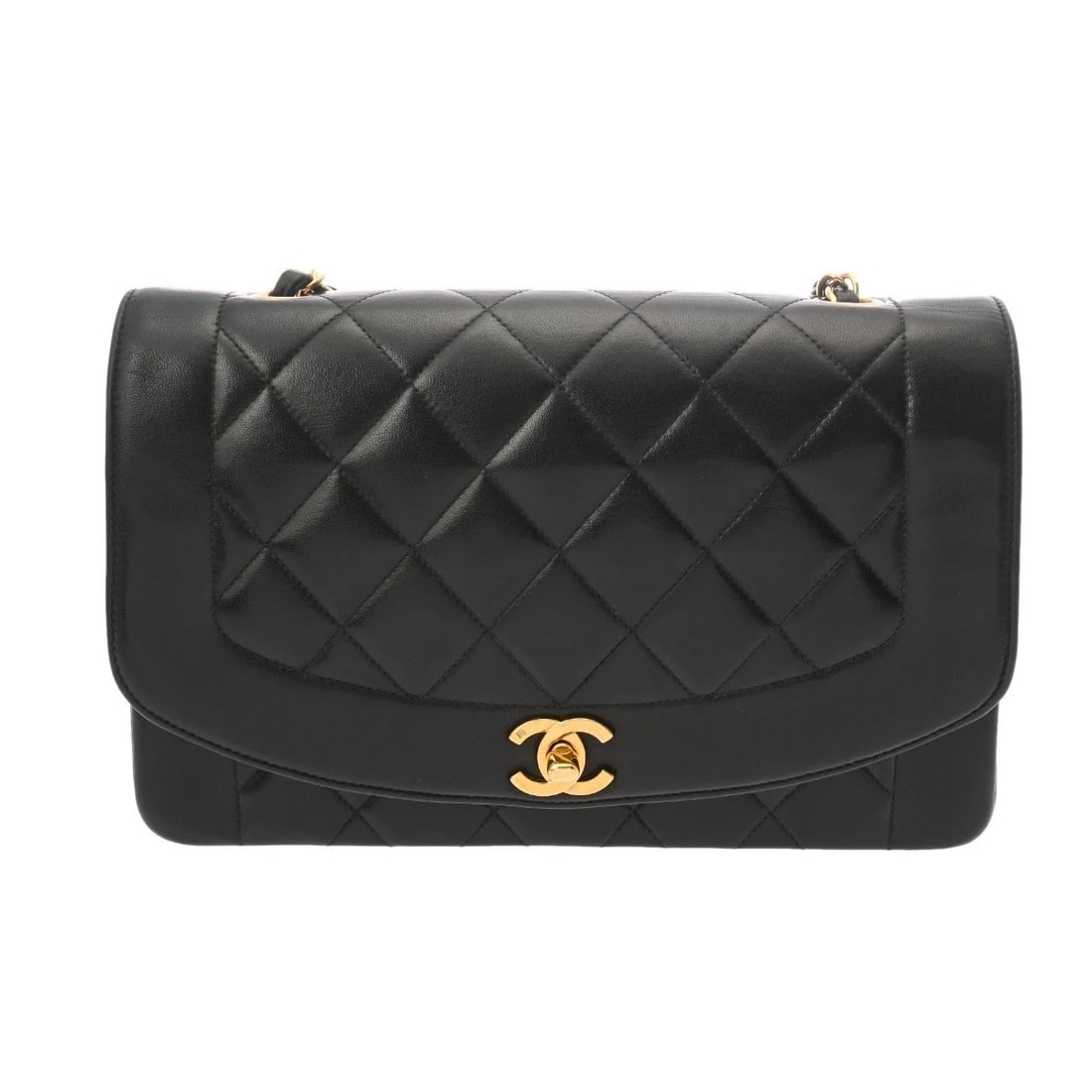 CHANEL CHAINSHOULDER DIANA LAMBSKIN BLACK SHOULDER BAG SHOULDER BAG: CHANEL ChainShoulder Diana lambskin black Shoulder Bag Shoulder Bag Brand: CHANEL Type: Shoulder Bag Material: lambskin Color: black × Gold Metal Size: H:about 6.3inch W:about 9.8inch D:about 2.8