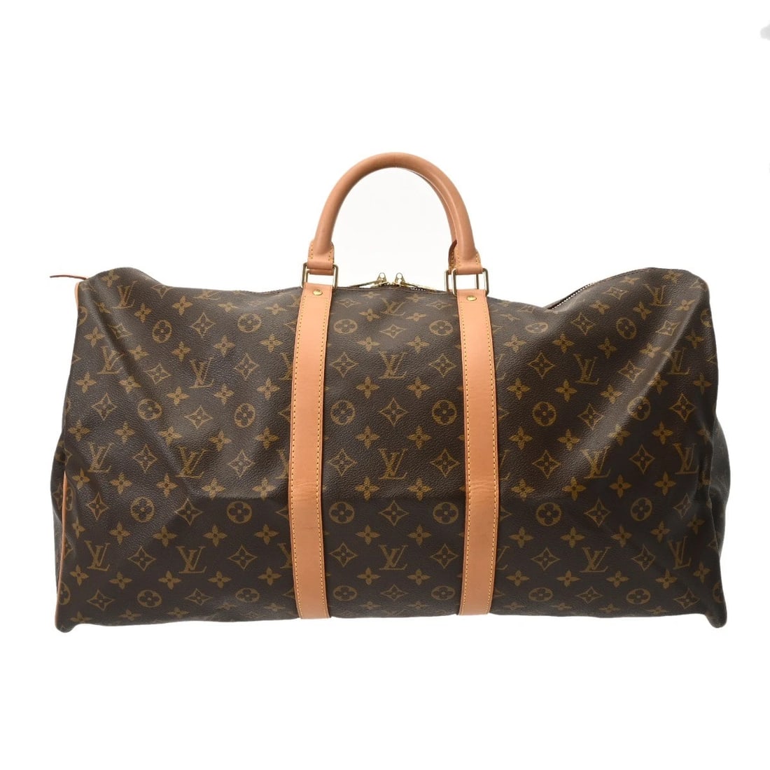 LOUIS VUITTON KIEPOL 55 MONOGRAM CANVAS BROWN UNISEX BOSTON BAG BOSTON BAG (1 of 8)