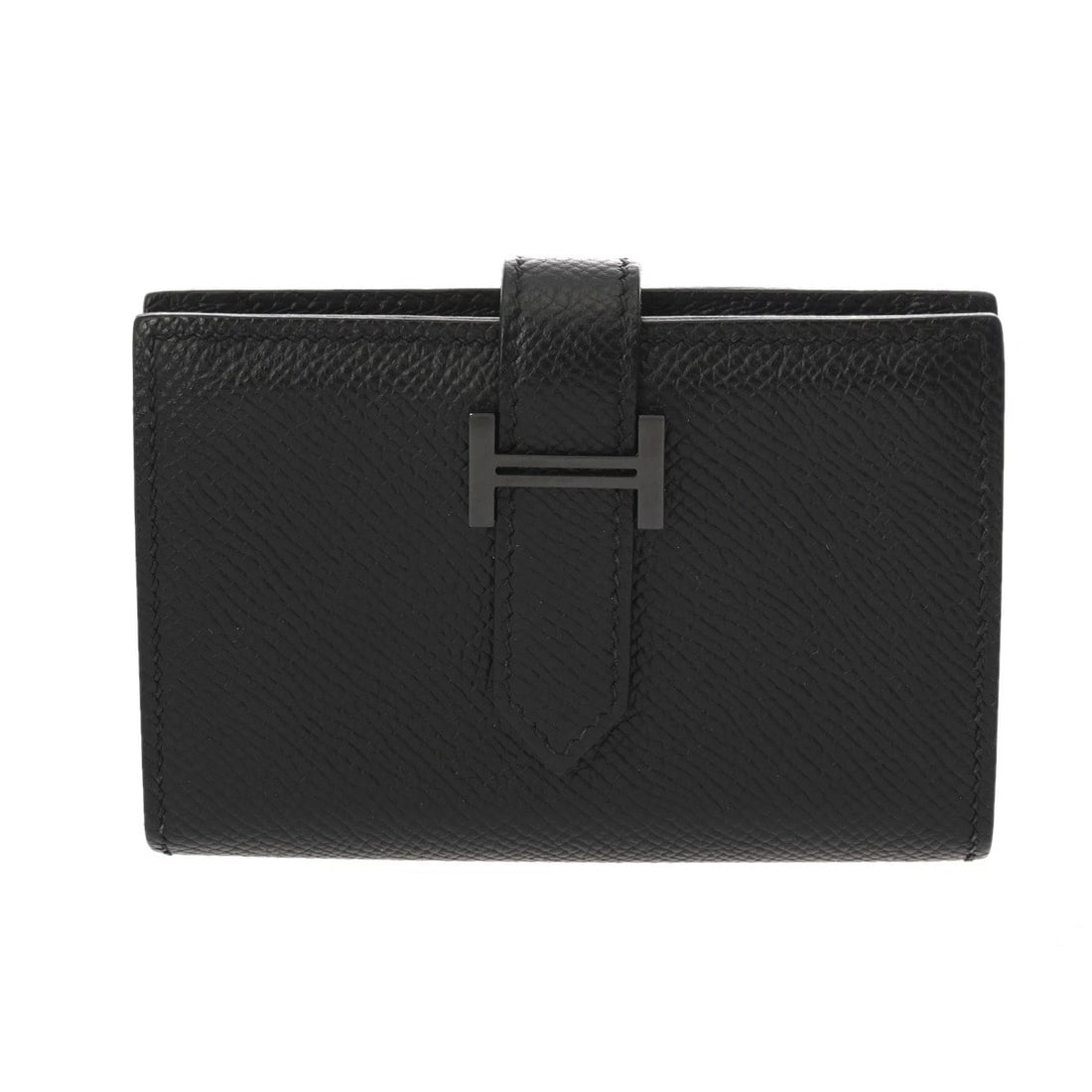 HERMES BEARN MINI MONOCHROME VEAU EPSOM BLACK UNISEX COIN CASE COIN CASE: HERMES Bearn Mini Monochrome Veau Epsom black unisex Coin case Coin case Brand: HERMES Type: Coin case Material: Veau Epsom Color: black × Black Metal Size: H:about 2.8inch W:about 3.9inch Acces