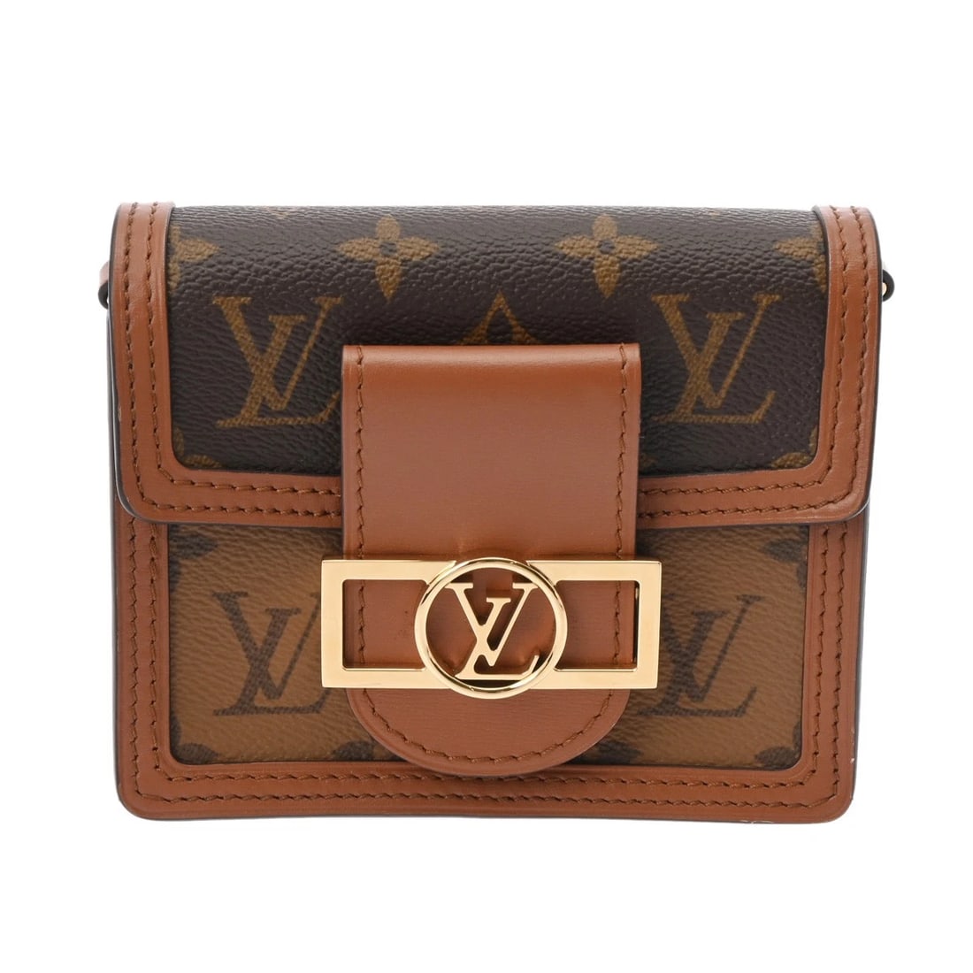 LOUIS VUITTON PICO DAUPHINE MONOGRAM REVERSE MONOGRAM SHOULDER BAG: LOUIS VUITTON Pico Dauphine Monogram reverse Monogram Shoulder Bag Brand: LOUIS VUITTON Type: Shoulder Bag Material: Monogram canvas Color: Brown Size: H:about 4.6inch W:about 5.7inch