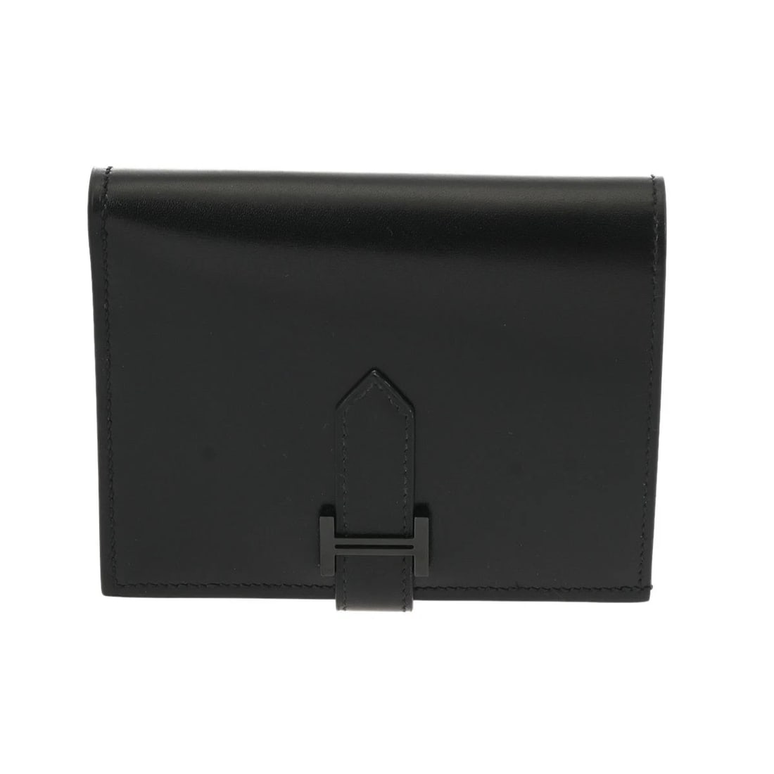 HERMES BEARN COMPACT MONOCHROME TADELAKT BLACK UNISEX BIFOLD WALLET BIFOLD WALLET (1 of 10)