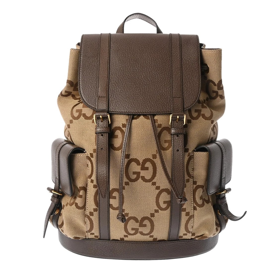 GUCCI BACKPACK LEATHER BEIGE BACKPACK Â· DAYPACK: GUCCI Backpack leather Beige Backpack Â· Daypack Brand: GUCCI Type: Backpack Â· Daypack Material: leather/Jumbo GG canvas Color: Beige/Camel/Brown × Gold Metal Size: H:about 16.9inch W:about