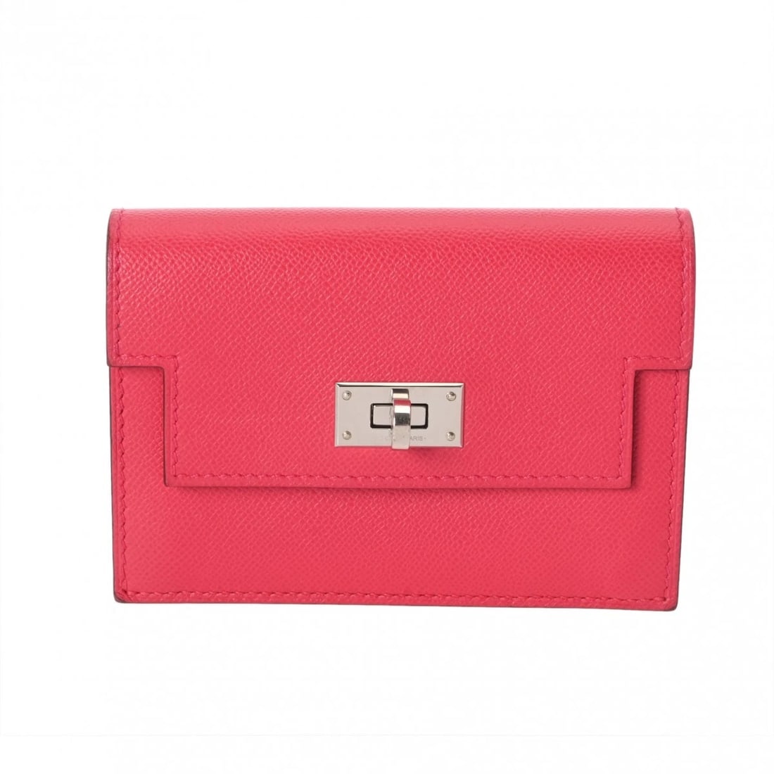 HERMES KELLY POCKET SLIM WALLET ROSE EXTREME UNISEX COIN CASE COIN CASE: HERMES Kelly Pocket Slim Wallet Rose Extreme unisex Coin case Coin case Brand: HERMES Type: Coin case Material: Vaugham Color: Rose Extreme × SilverMetal Size: H:about 3.3inch W:about 4.3inch