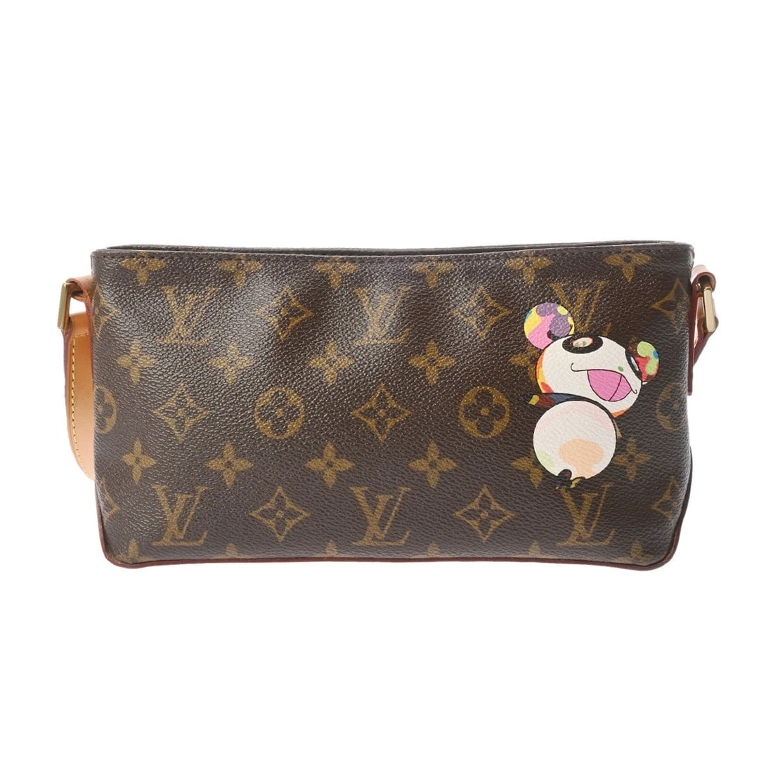 LOUIS VUITTON TROTTER LVX TAKASHI MURAKAMI SHOULDER BAG: LOUIS VUITTON Trotter LVx Takashi Murakami Shoulder Bag Brand: LOUIS VUITTON Type: Shoulder Bag Material: Monogram canvas Color: Brown Size: H:about 5.1inch W:about 8.9inch D:about 3.1inch
