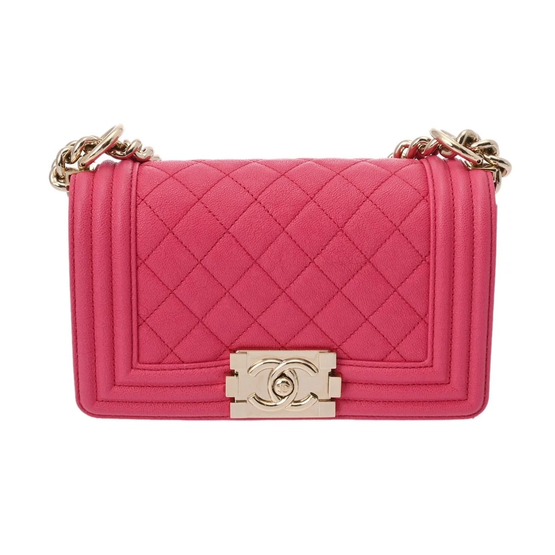CHANEL CHAINSHOULDER SOFT CAVIAR SKIN PINK SHOULDER BAG: CHANEL ChainShoulder Soft caviar skin pink Shoulder Bag Brand: CHANEL Type: Shoulder Bag Material: Soft caviar skin Color: pink × Gold Metal Size: H:about 4.7inch W:about 7.9inch D:about 2.6inch